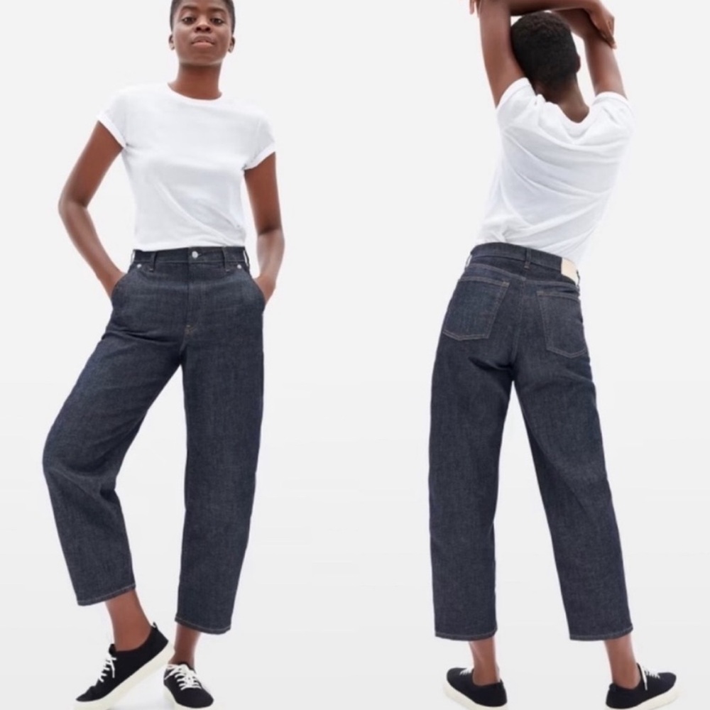 Everlane The Arc Jean Blue Indigo Denim Barrel Jeans 30
